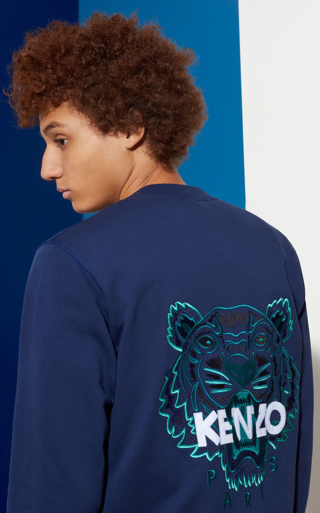 Kenzo Tiger Bomber Ceket Erkek Koyu Mavi | 1897-IJBSH